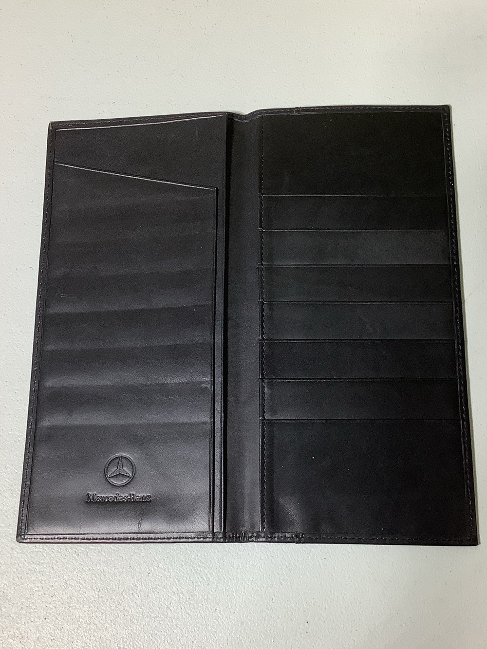 Mercedes Benz black leather glove box organizer